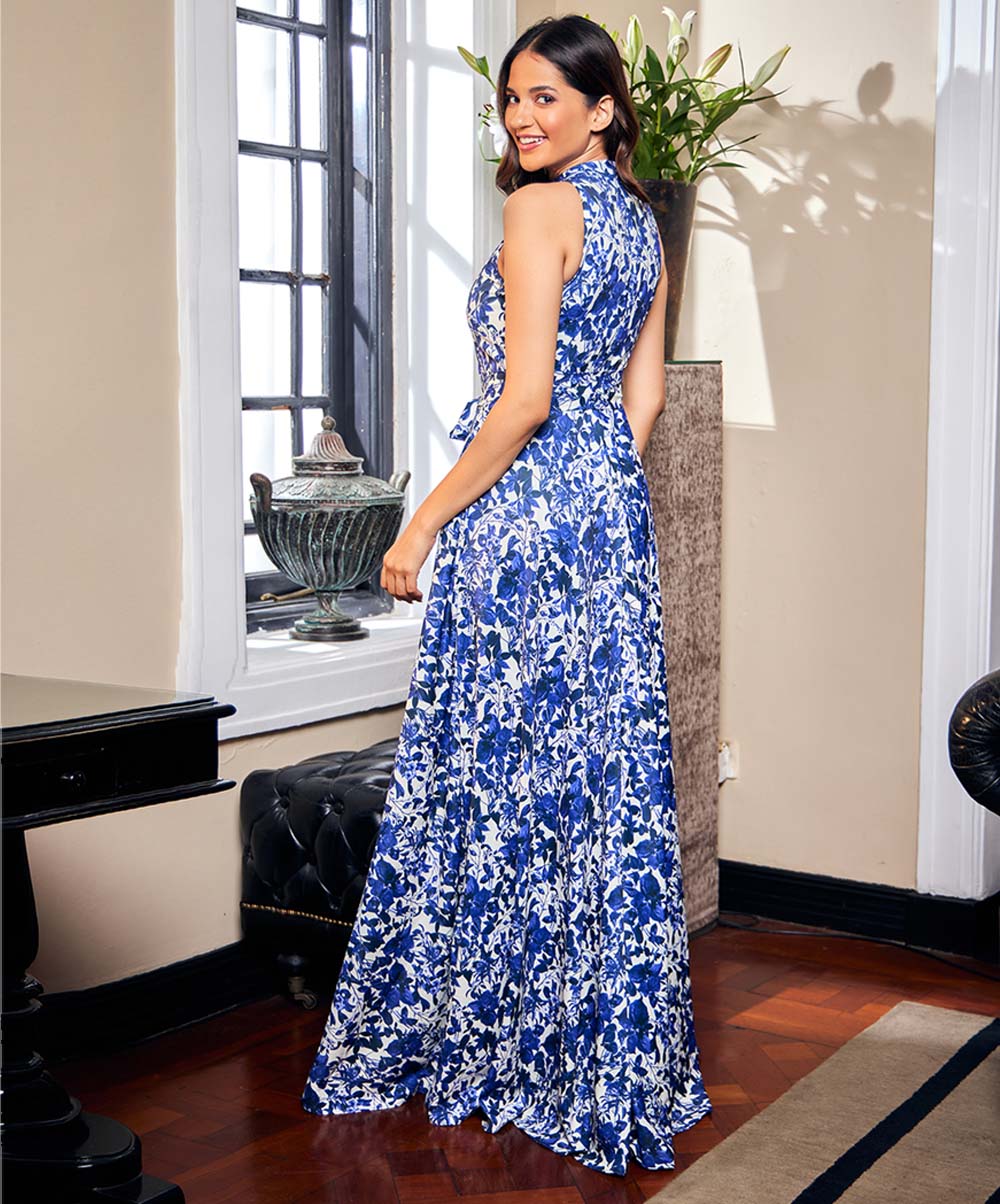 Halter Neck Printed Maxi Dress - Image 5