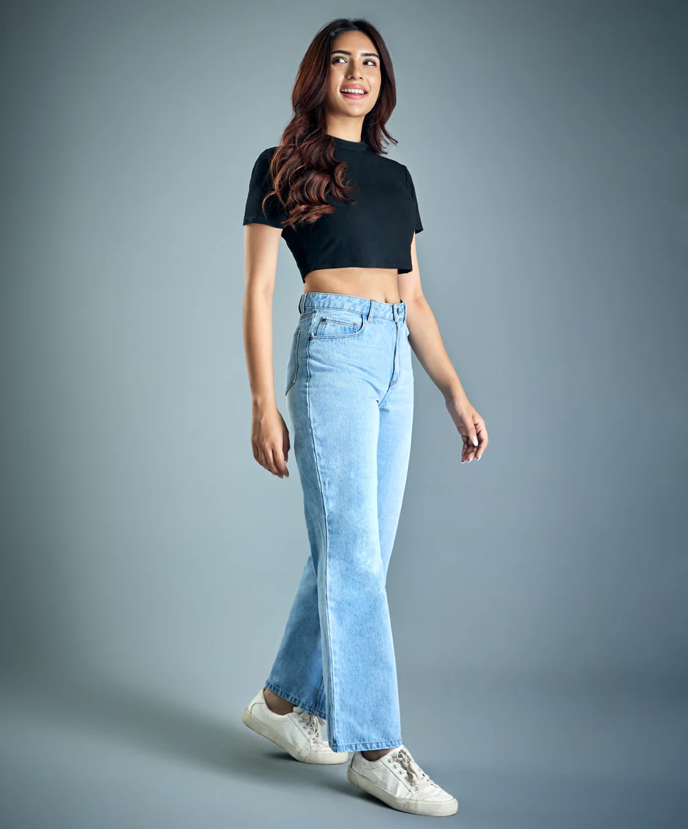 High-Waisted Wide Leg Jeans - Image 2