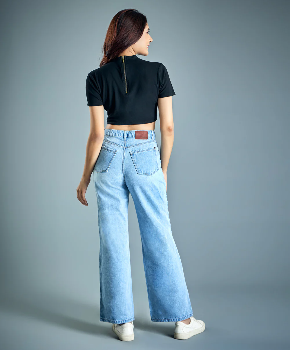 High-Waisted Wide Leg Jeans - Image 5