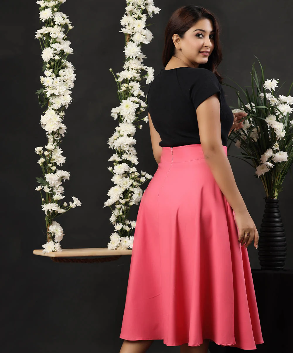 Huge Waist Band Printed Skirt - Image 2