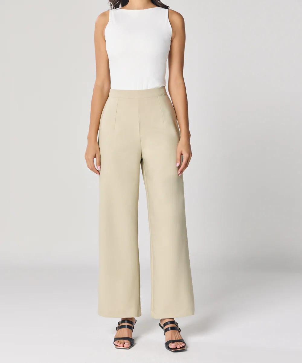 Light Beige Flared Formal Trouser - Image 3