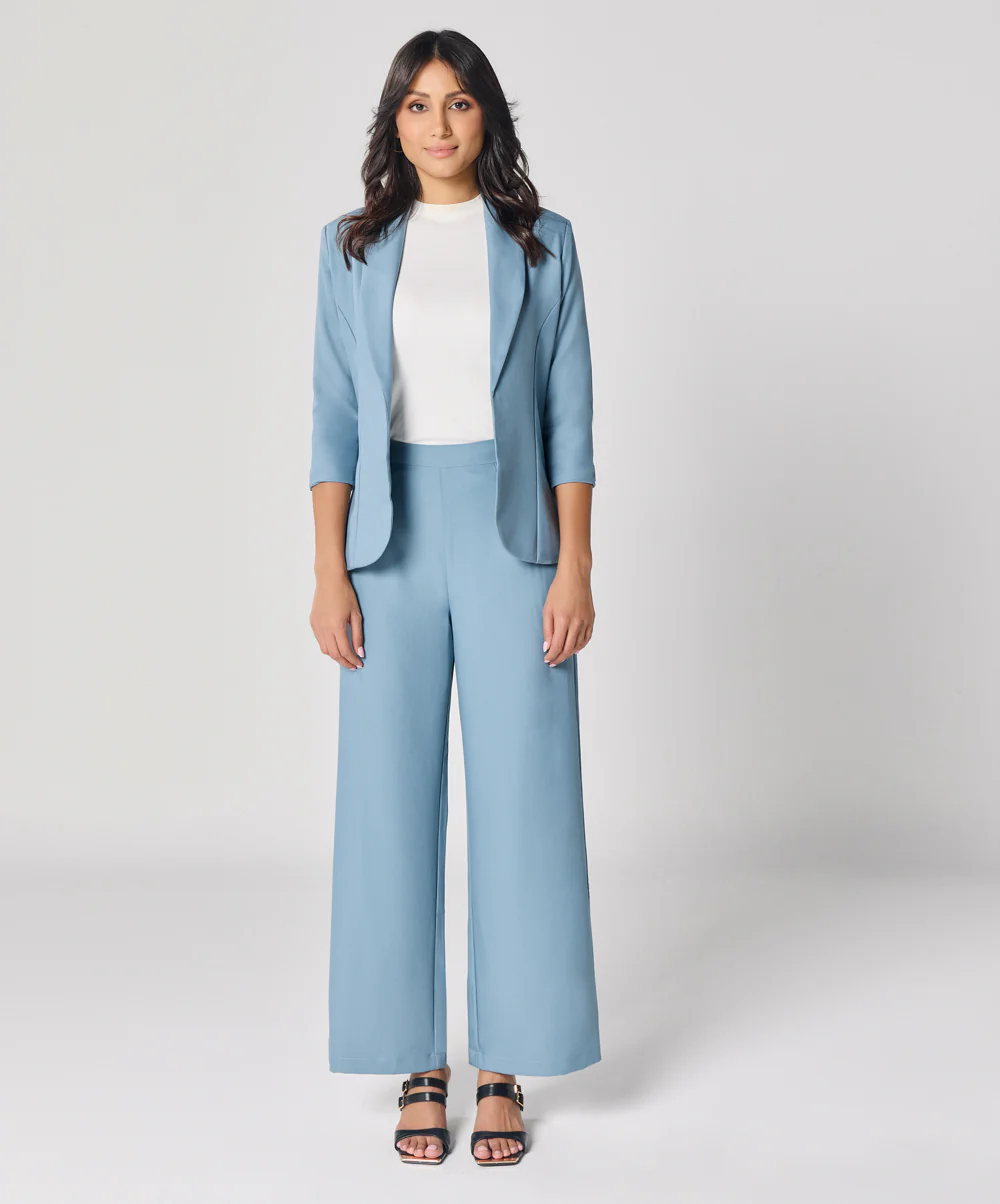 Light Blue Flared Formal Trouser