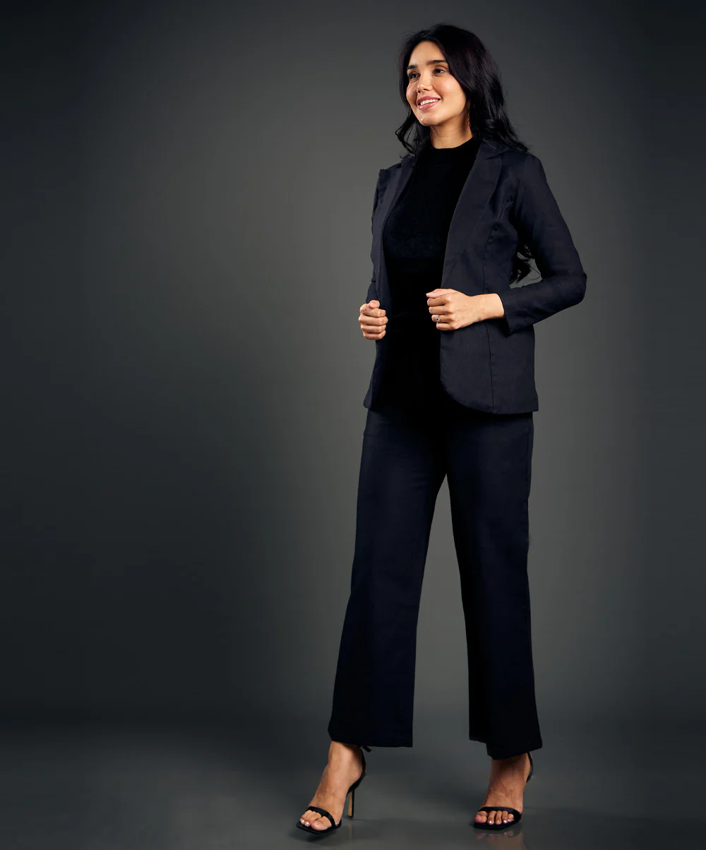 Black Comfortable Linen Pant - Image 3