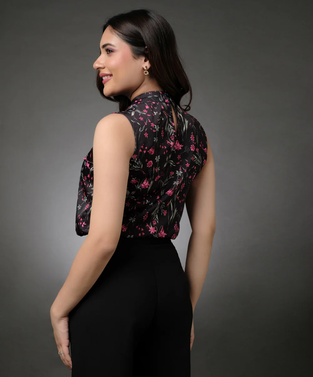 Floral Printed Sleeveless Top - Image 3