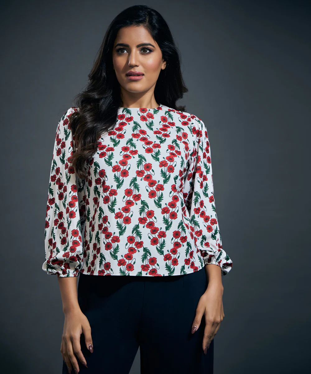 Long sleeve elasticated round neck top - Image 3