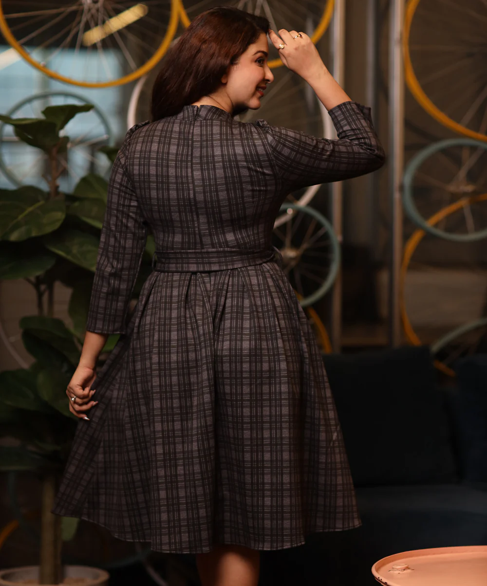 Long Sleeve High Neck Dress - Image 2