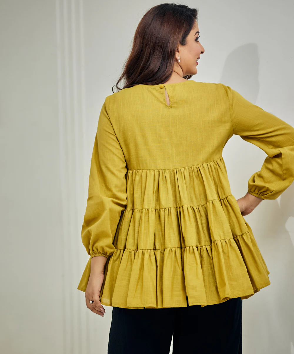 Long Sleeve Loose Fitted Peplum Top - Image 4
