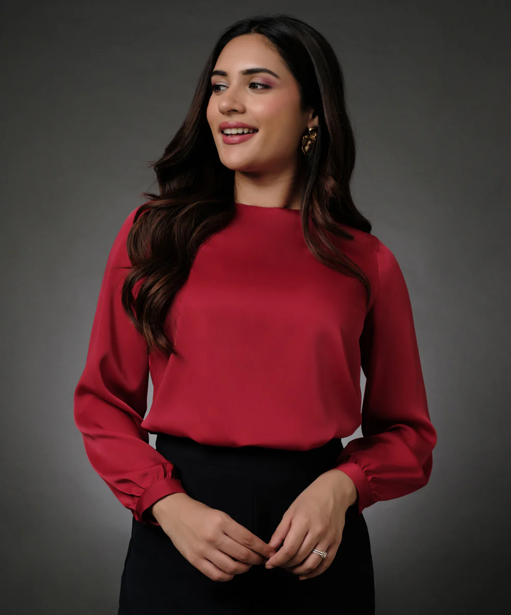 Long Sleeve Red Top - Image 3