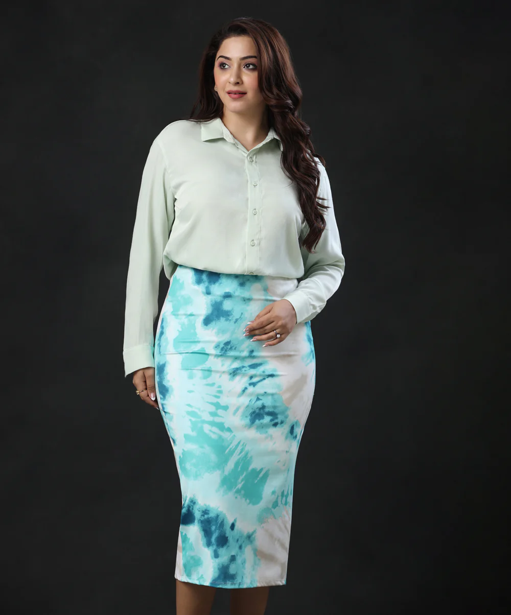 Long Sleeve Solid Light Green Shirt