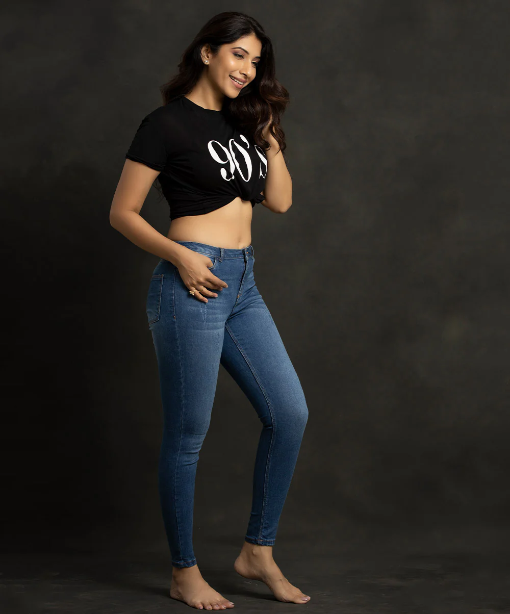 Mid Waist Lightly Distressed Jean - Image 2
