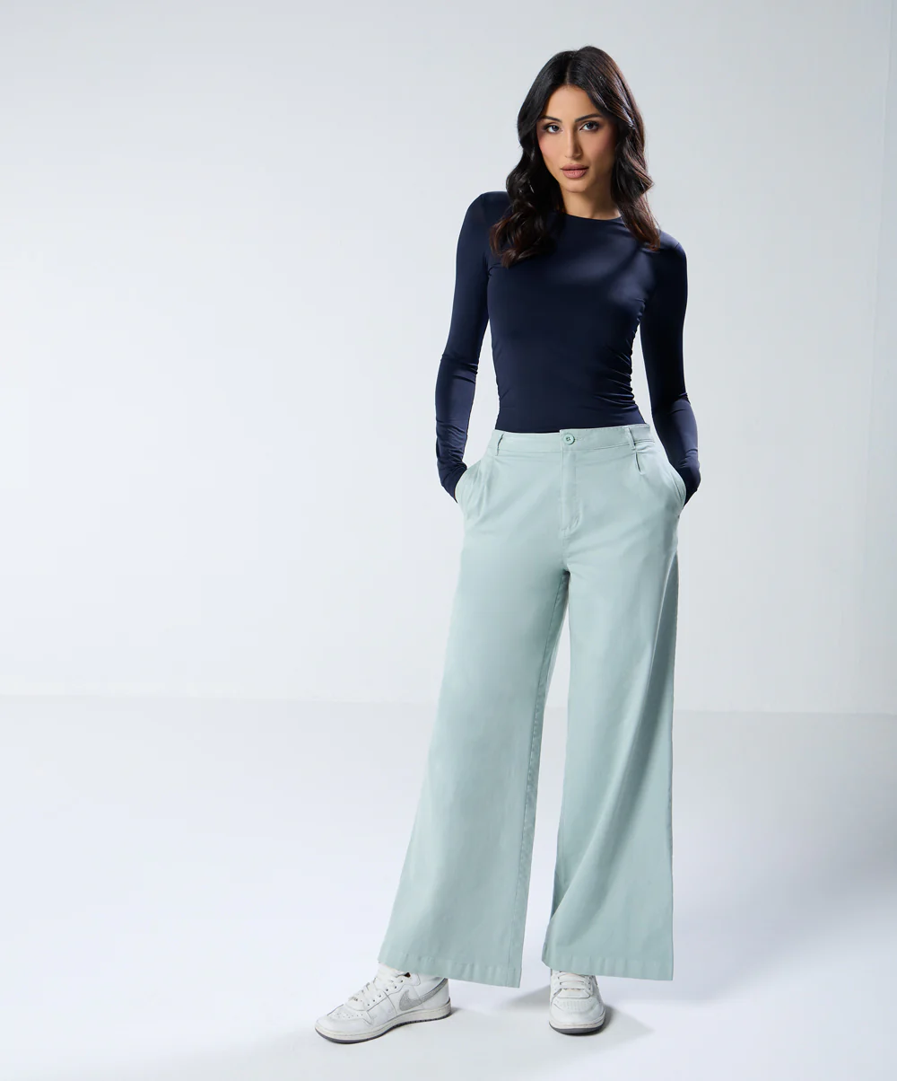 Green Pleated Pant (Short length) - Image 3