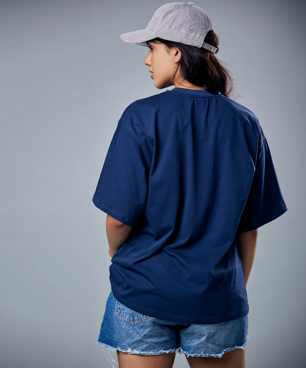 Navy Blue Oversized Tshirt - Image 2