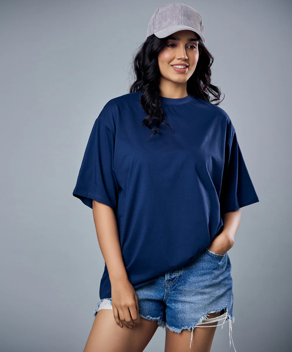 Navy Blue Oversized Tshirt - Image 3