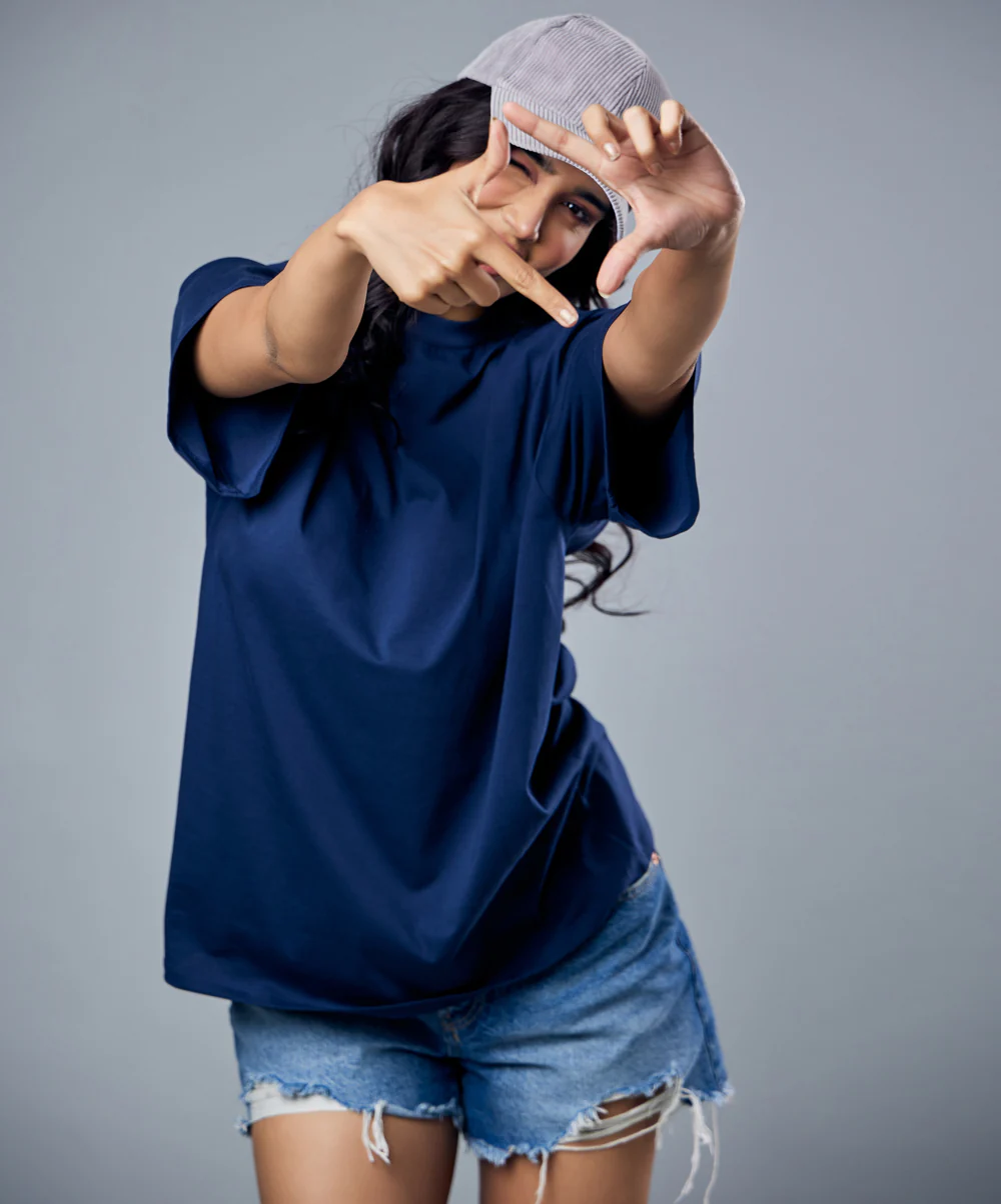 Navy Blue Oversized Tshirt - Image 4