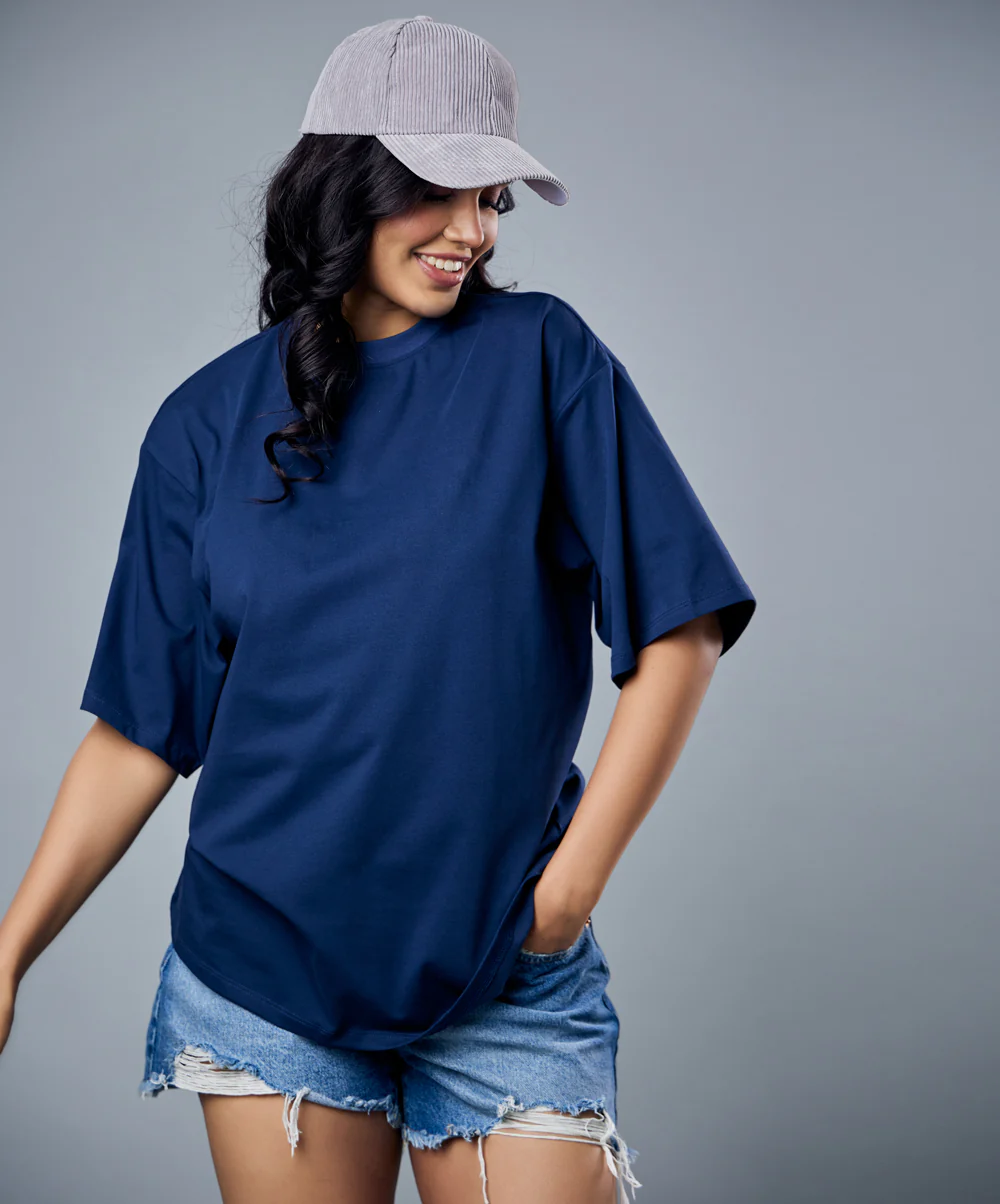 Navy Blue Oversized Tshirt - Image 5