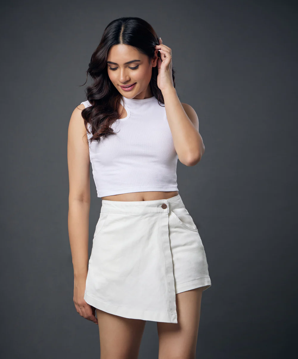 Off White Denim Skort - Image 3