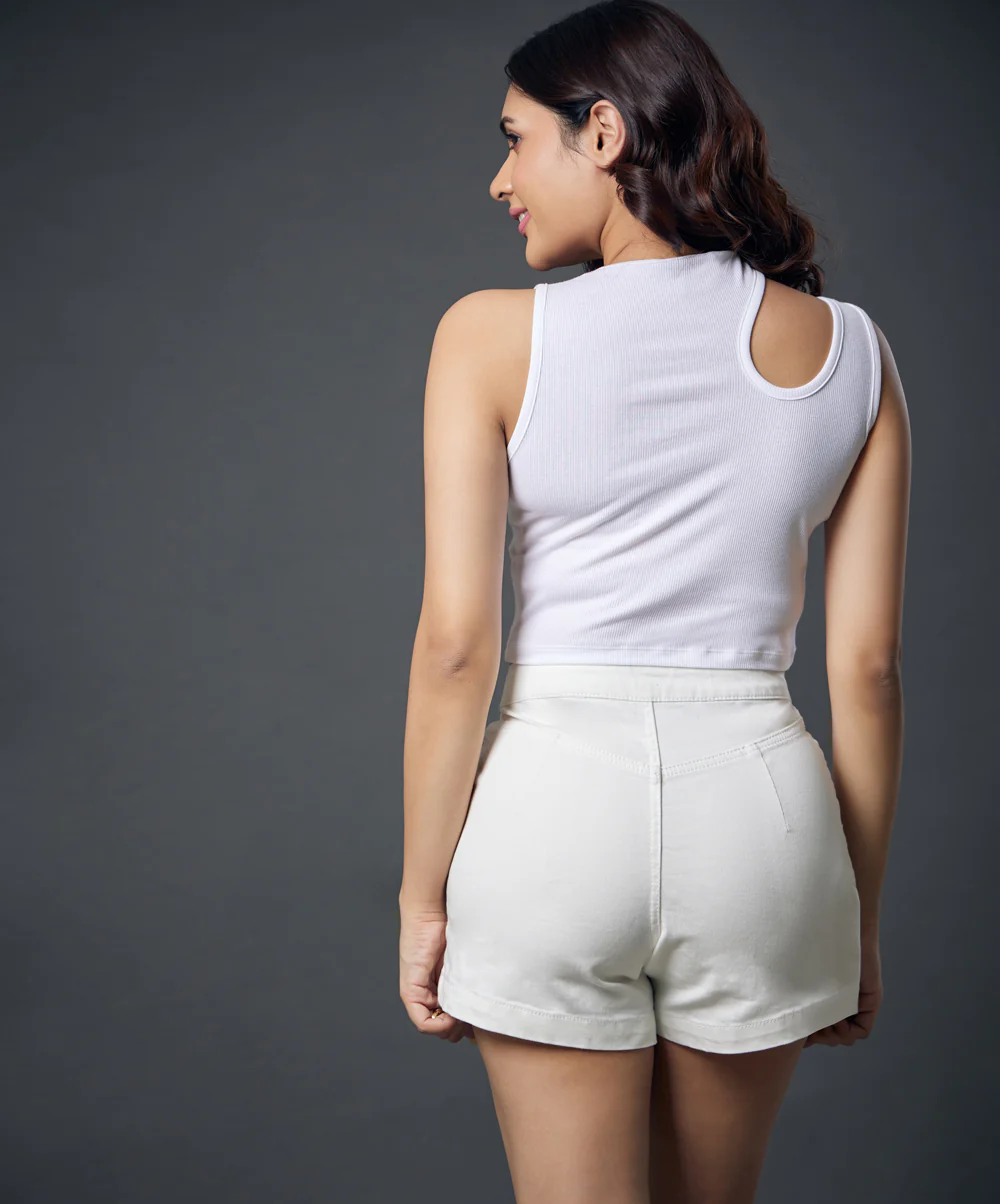 Off White Denim Skort - Image 5