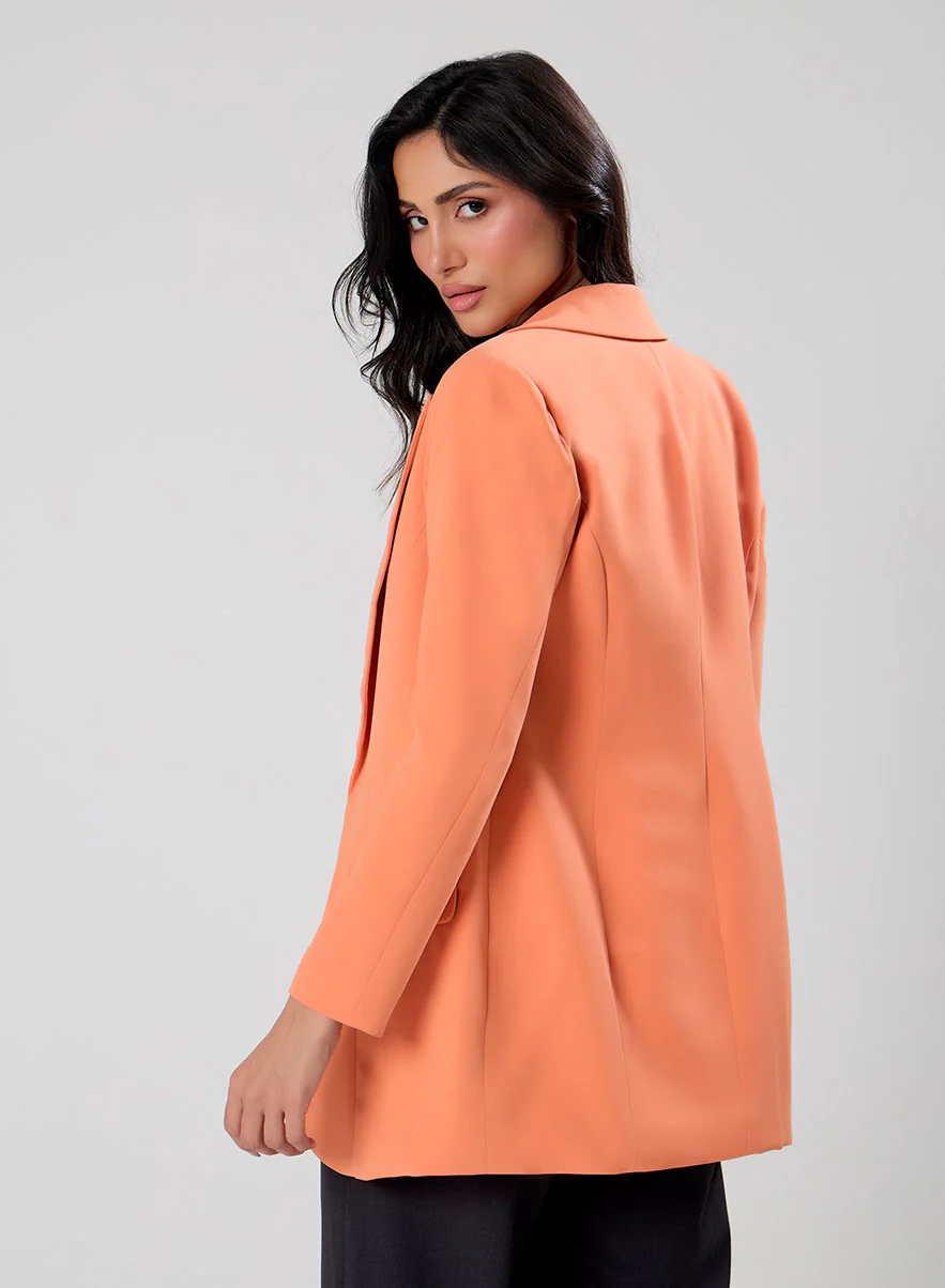 Orange Colour Oversized Formal Blazer - Image 6