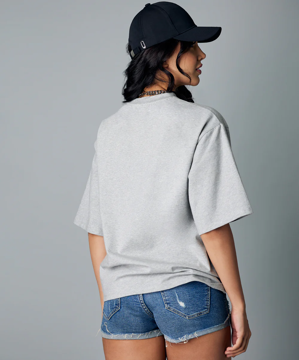 Oversize Gray Marl Positive Tshirt - Image 3