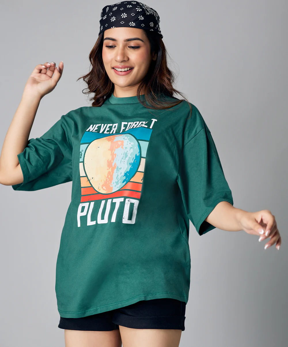 Oversize Green Pluto Tshirt - Image 2