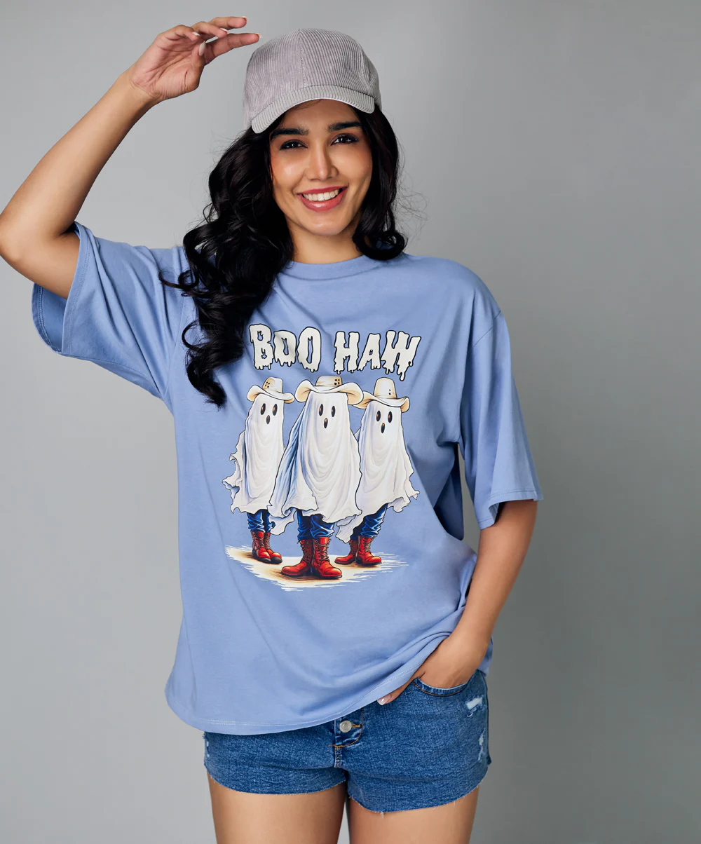 Oversize Light Blue Boo Haw Tshirt - Image 2