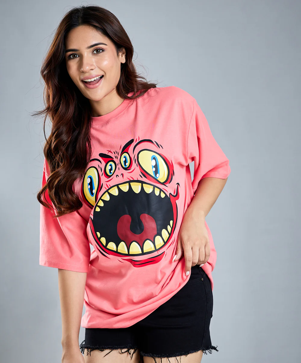 Oversize Pink Monster T-Shirt - Image 2