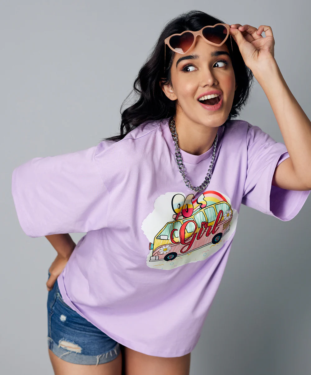 Oversize Purple 90's Girl Tshirt - Image 2