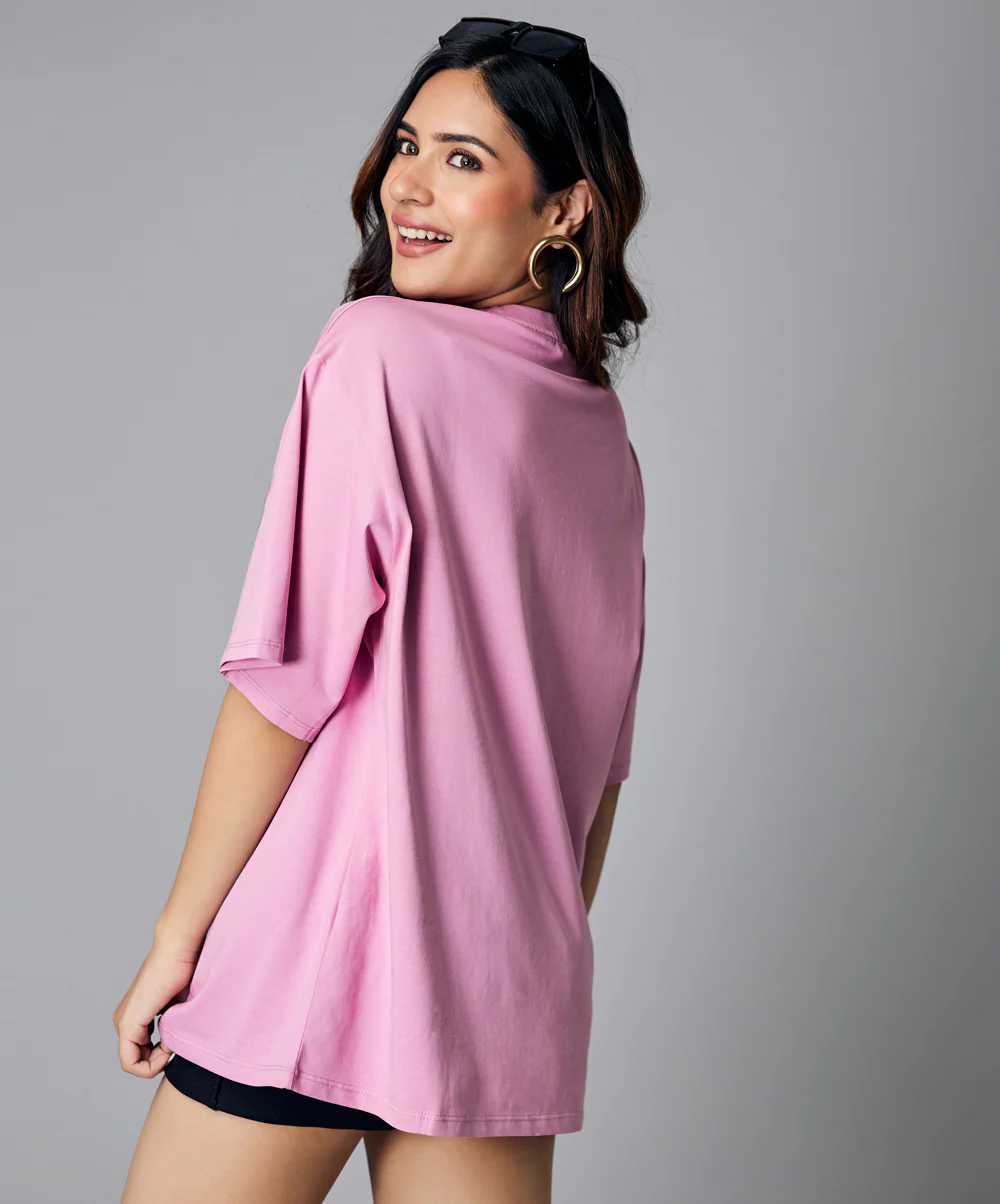 Oversize Salmon Pink Floral Tshirt - Image 5