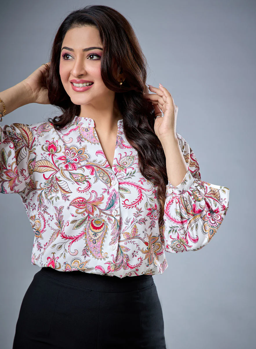 Paisley Printed Long Sleeve Top - Image 3