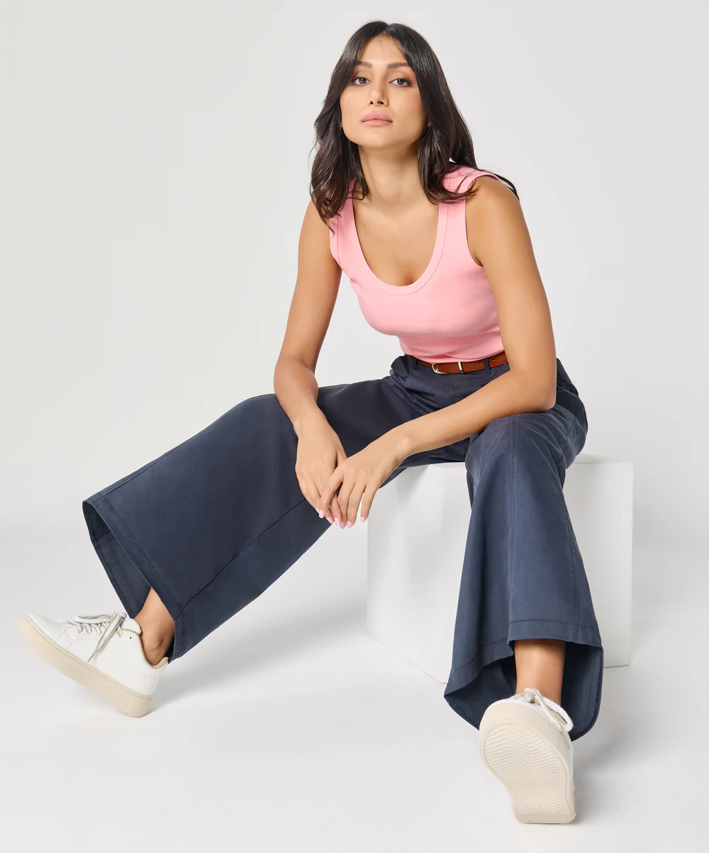 Peach Pink Rib Cami Top - Image 9