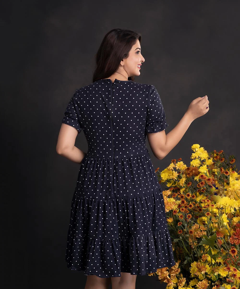 Polka Dot Printed Loose Fitted Dress - Image 2