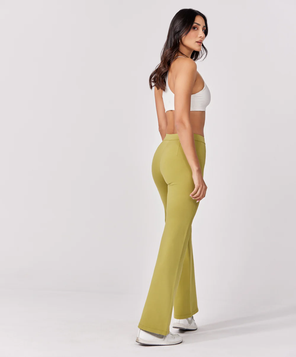 Ponte Flared Light Green Pant - Image 4