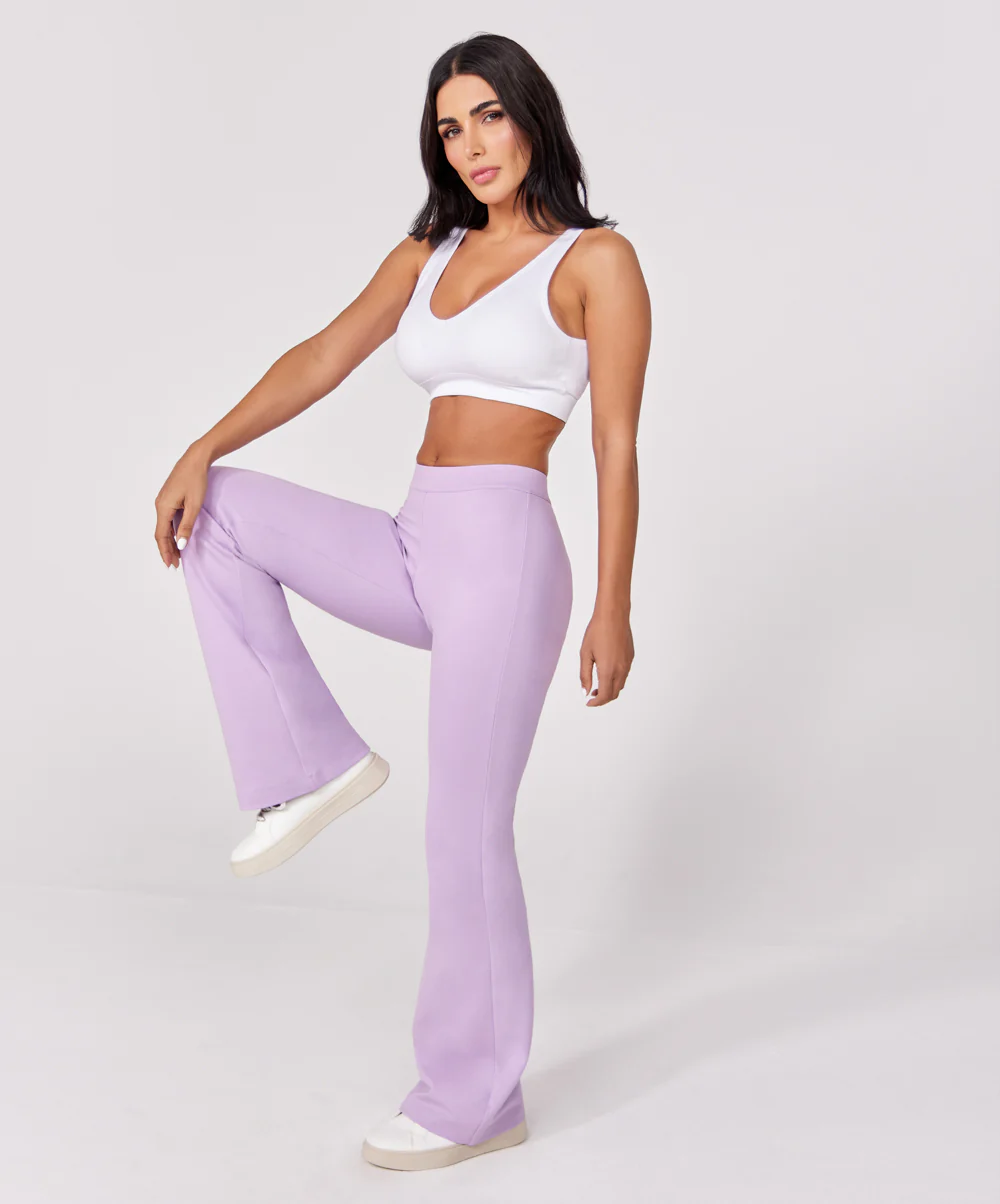 Ponte Flared Light Purple Pant - Image 3