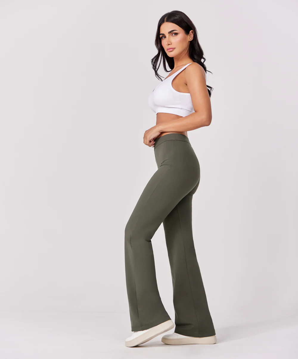 Ponte flared pant - Khaki - Image 5