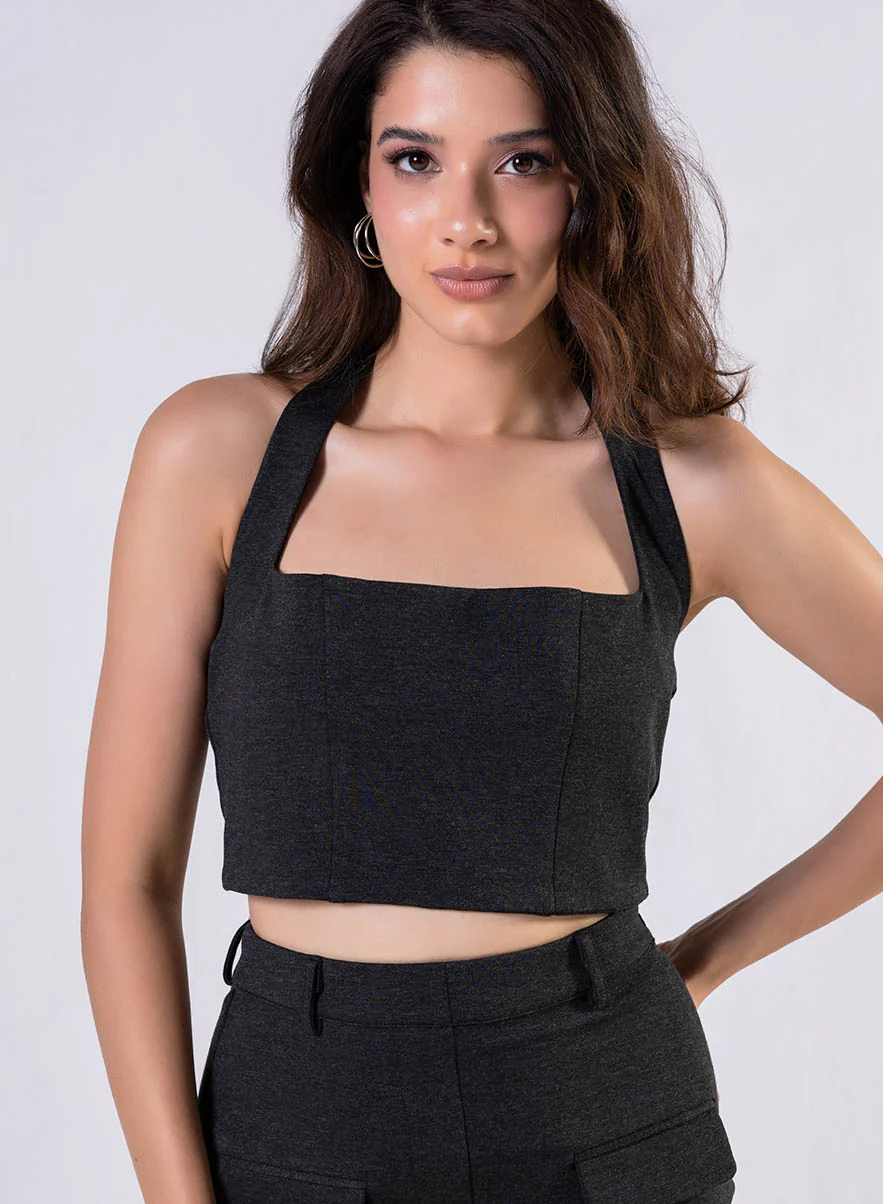 Ponte Skirt And Top Set - Black - Image 4