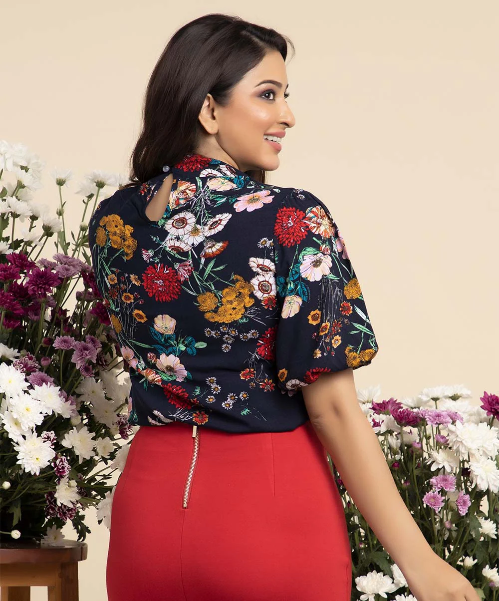 Premium Viscose Balloon Sleeve Top - Image 2