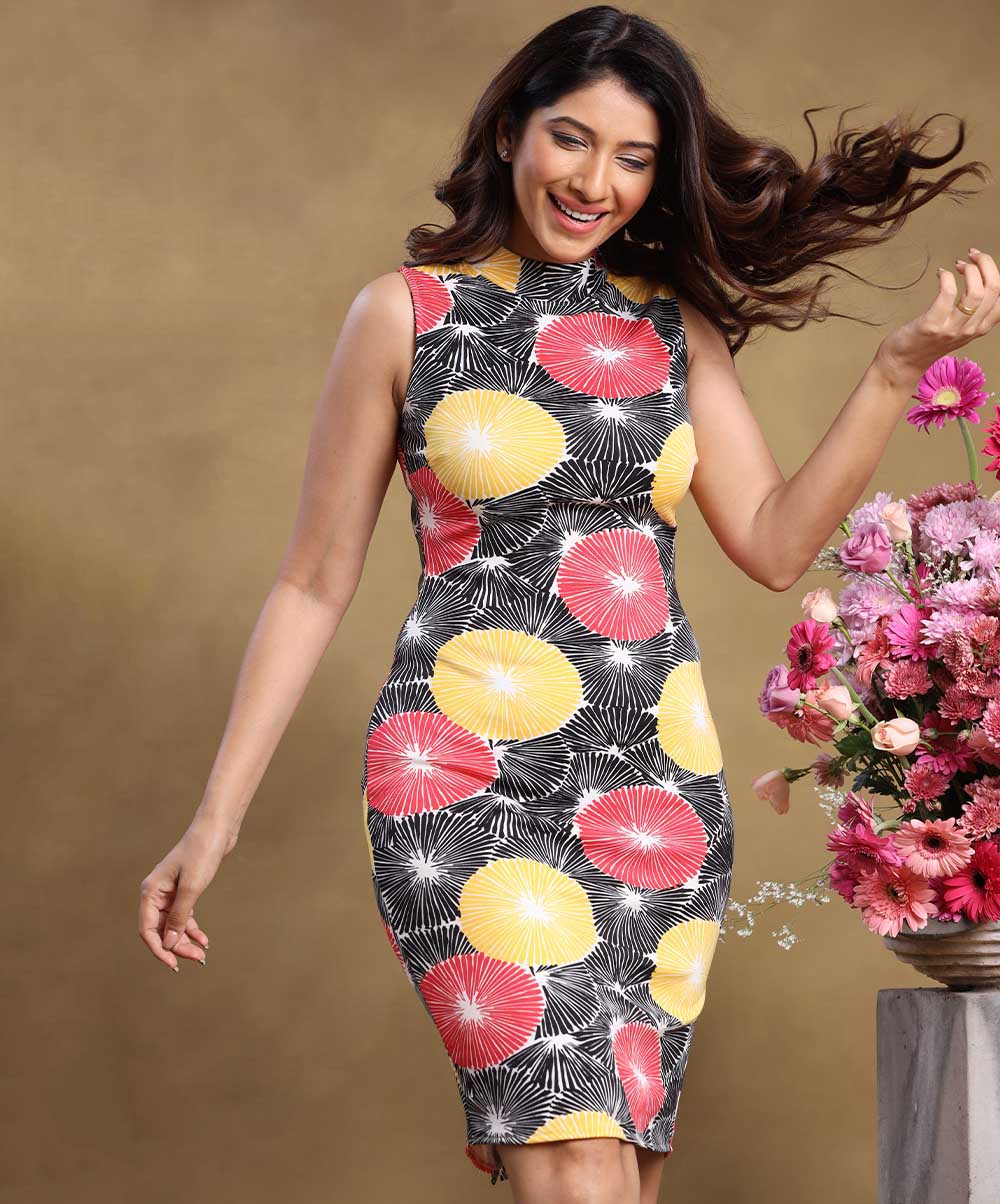 Printed Bodycon Waistless Dress - Image 2