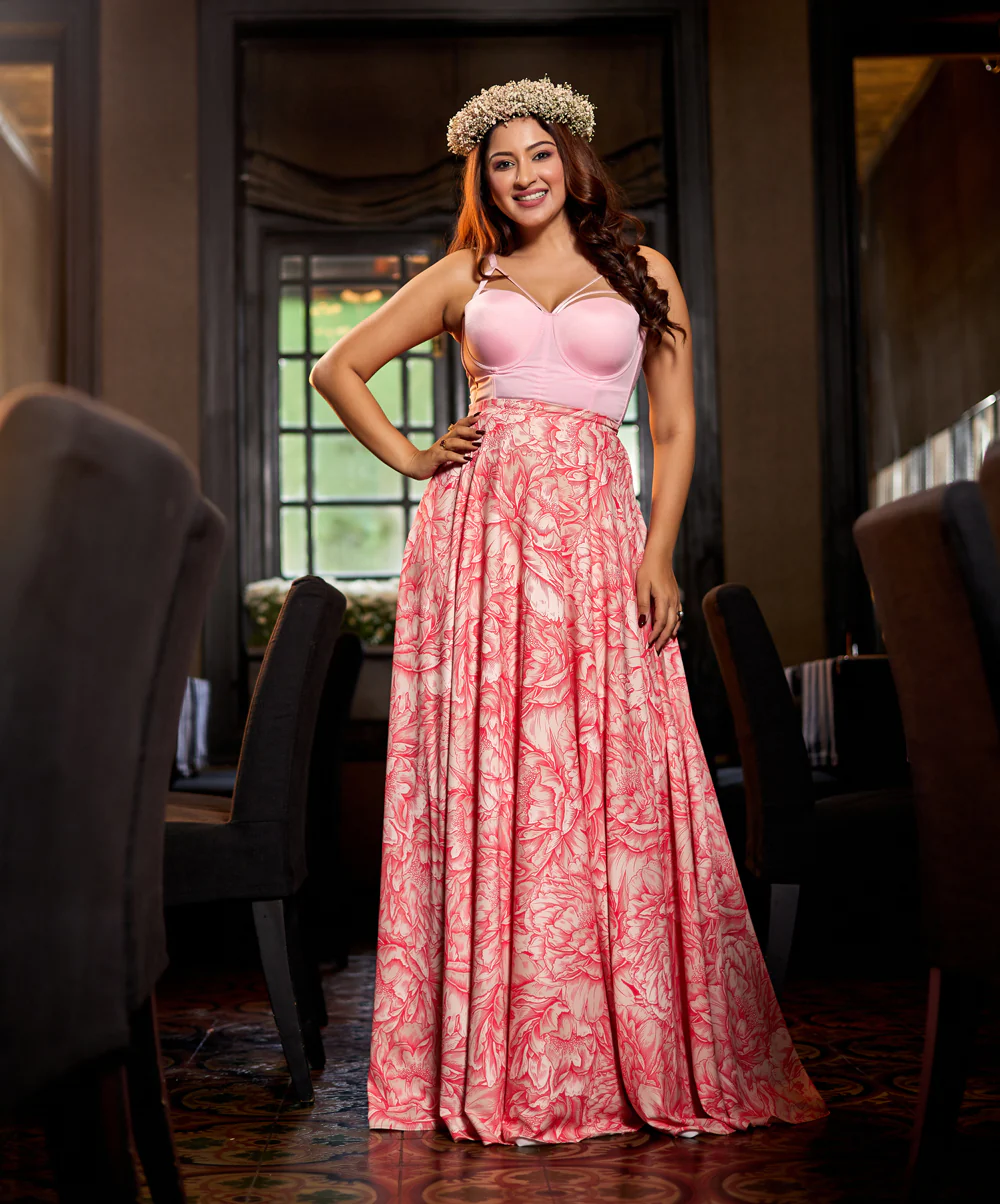 Printed Flowy Chiffon Skirt - Image 2