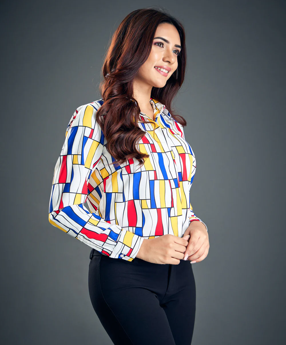 Printed Formal Long Sleeve Shirt - Image 4