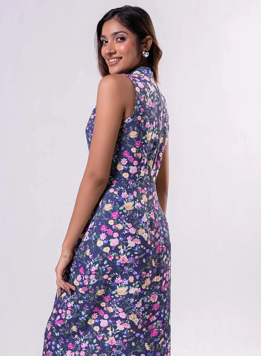 Printed Mixed Shift Dress - Image 6