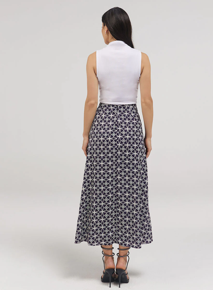 Printed Satin Skirt - Image 3