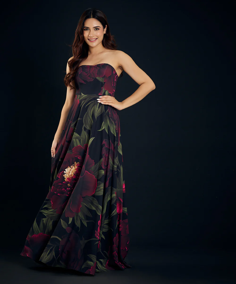 Printed Tube Maxi Dress - Image 4