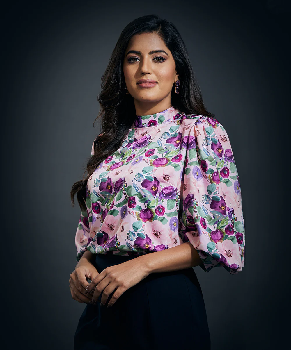 Puffed Long Sleeve Satin Top - Image 2