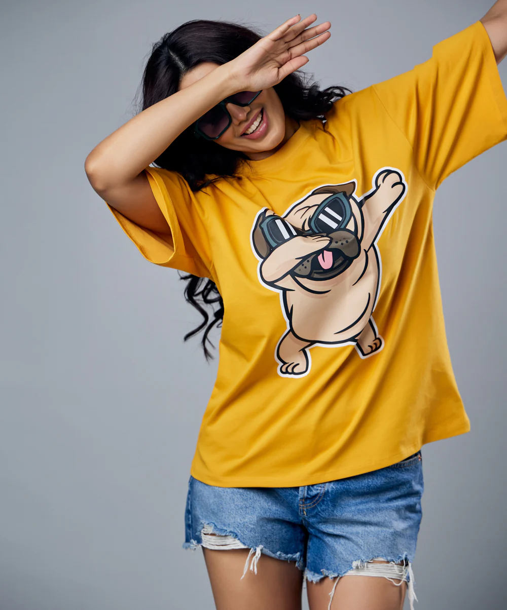 Pug Slaying Oversized Tshirt