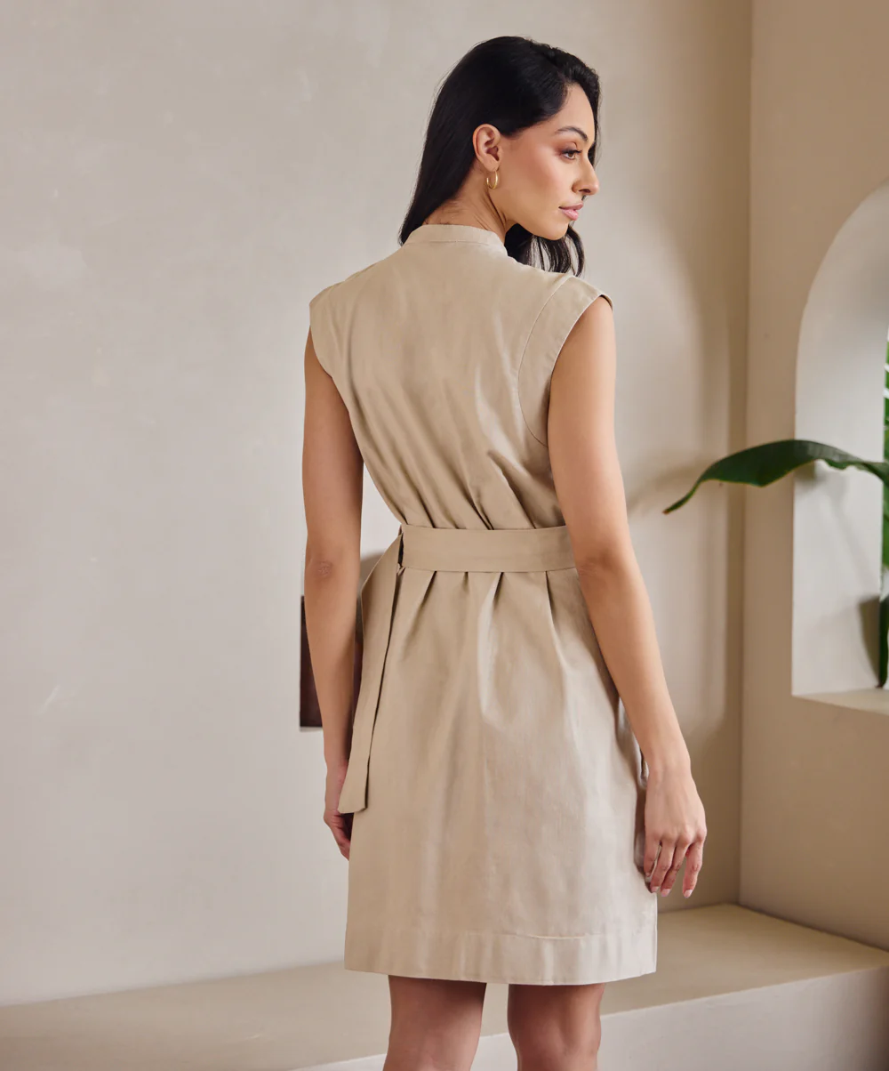 Safari Linen Dress With Pockets - Image 4