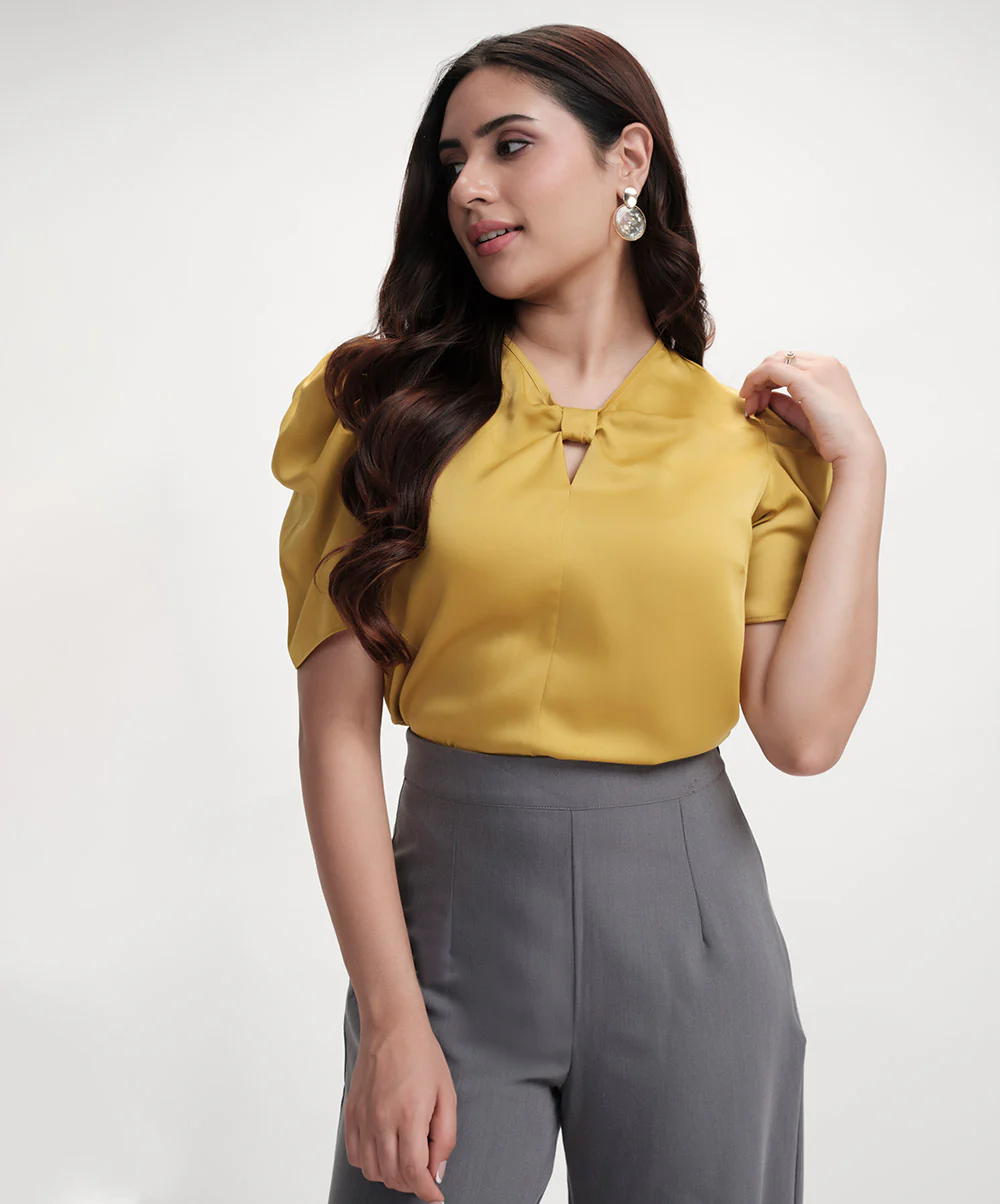 Satin Short Sleeve Top - Image 2
