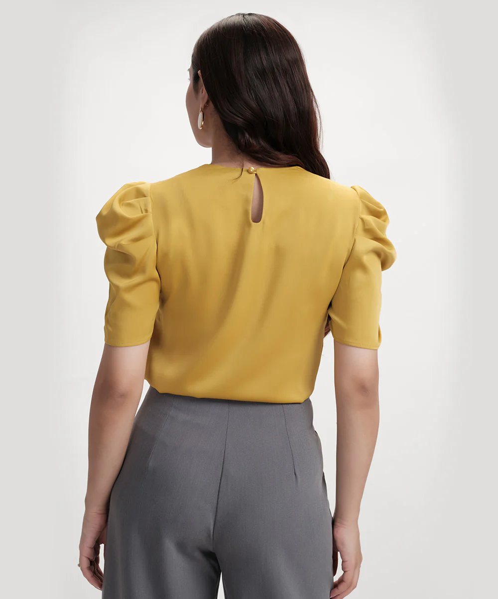 Satin Short Sleeve Top - Image 3
