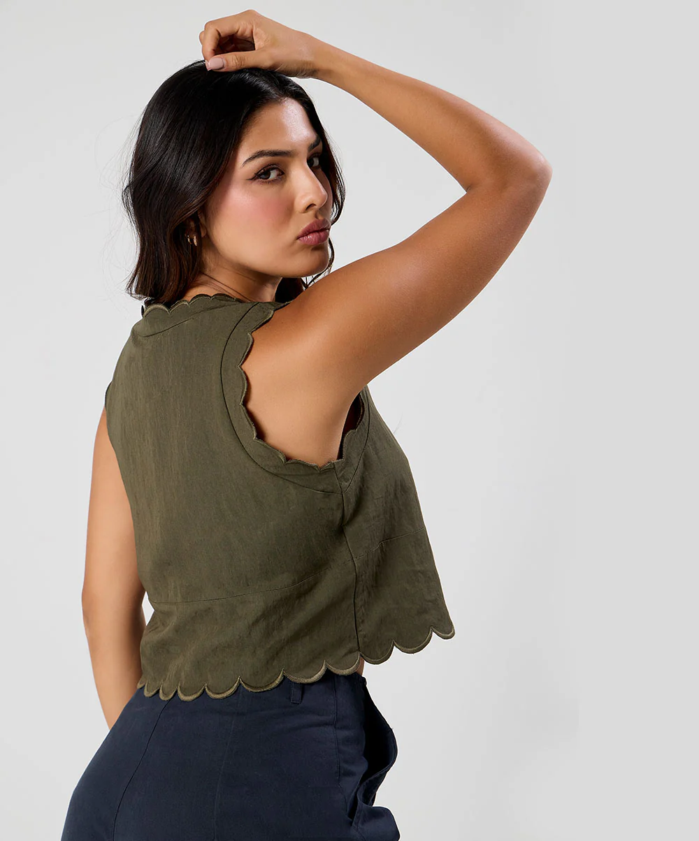 Scalloped Neck Top - Image 4