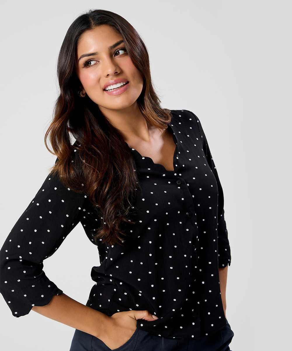 Scalloped Vneck Shirt - Image 3