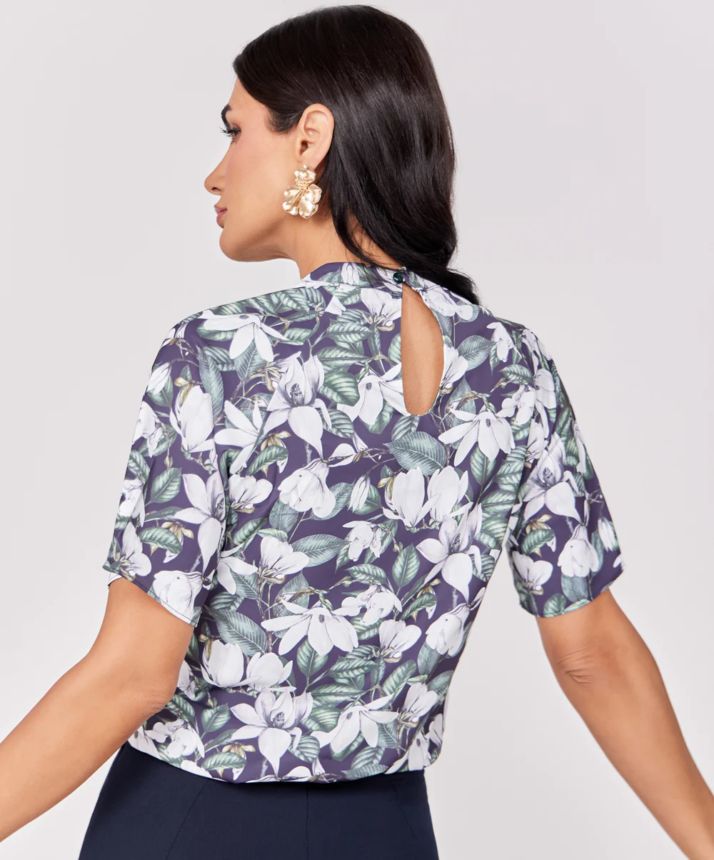 Short Sleeve Black Printed Top - Image 4